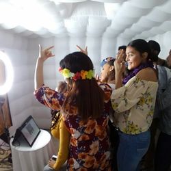 Crazy Casa Party Rentals - Kids having fun in the Photo Booth at a wedding in Arlington Texas
