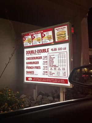 Menu photo 4 In-N-Out Burger Las Vegas, NV