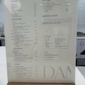 DAMO - Menu as of March 2025 - Coffee & Tea Near Me - Los Angeles, California DAMO - Menu as of March 2025 - Coffee & Tea Near Me - Los Angeles, California