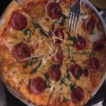 Barley Mac - The happy hour pepperoni pizza (fork provided for scale). Very good pizza! - Bars Near Me - Arlington, Virginia