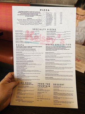Menu photo 4 Kelsey's Pizza Rockledge, FL