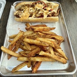 Becky's Jerk Chicken Cheesesteak & Fries