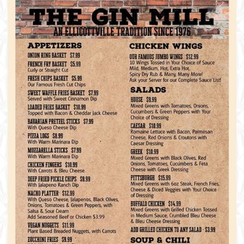 The Gin Mill - Menu - Bars Near Me - Ellicottville, New York The Gin Mill - Menu - Bars Near Me - Ellicottville, New York