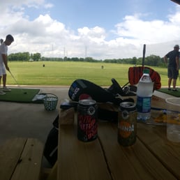 Driving under the pavilion with some cold local Wiseacre beer Driving under the pavilion with some cold local Wiseacre beer