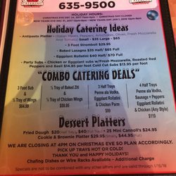 Madison’s Pizza Cafe - Menu for 2017 holidays
