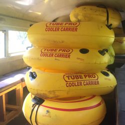 Tubing & Adventures - The tubes being transported in the school bus!
