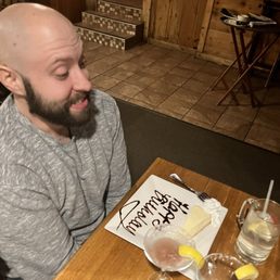 They gave us free cake on his birthday!