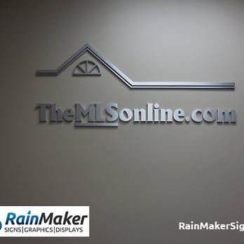 Rainmaker Signs - 1/2" thick brushed aluminum lobby sign. The MLS Online, Bellevue, WA - Advertising Near Me - Bellevue, Washington Rainmaker Signs - 1/2" thick brushed aluminum lobby sign. The MLS Online, Bellevue, WA - Advertising Near Me - Bellevue, Washington