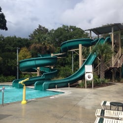 Kiawah Island Town Hall - Water slides at Night Heron Park.
