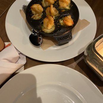 Seasons 52 - Lump Crab and Shrimp-Stuffed Mushrooms - New American Near Me - Paramus, New Jersey Seasons 52 - Lump Crab and Shrimp-Stuffed Mushrooms - New American Near Me - Paramus, New Jersey