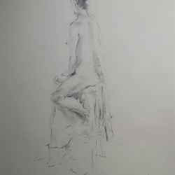 Princes Drawing School - 20 minute life drawing Of Flora sitting down