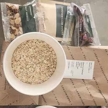 Starbucks - This is how they gave me my oatmeal today - Coffee & Tea Near Me - Pomona, California Starbucks - This is how they gave me my oatmeal today - Coffee & Tea Near Me - Pomona, California
