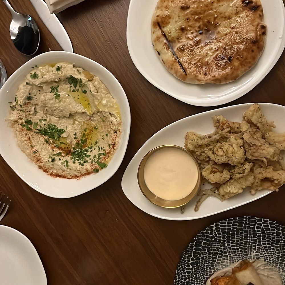 Elaine’s - Appetizers: hummus, calamari, Halloumi Goulash - Egyptian Near Me - Alexandria, Virginia Elaine’s - Appetizers: hummus, calamari, Halloumi Goulash - Egyptian Near Me - Alexandria, Virginia