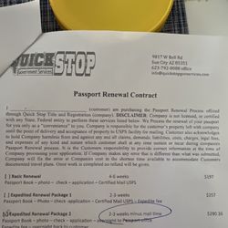 Quick Stop Title and Registration - Picture of pricing