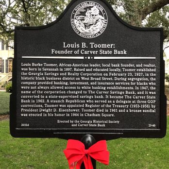 Chatham Square - Historical Marker honoring African American, Louis Burke Toomer, and his contribution to his home town Savannah. - Landmarks & Historical Buildings Near Me - Savannah, Georgia Chatham Square - Historical Marker honoring African American, Louis Burke Toomer, and his contribution to his home town Savannah. - Landmarks & Historical Buildings Near Me - Savannah, Georgia