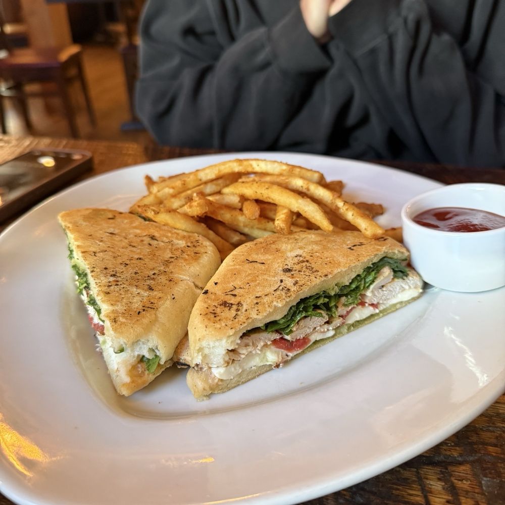 Cafe Terracotta - Pesto Chicken Panini - American Near Me - Littleton, Colorado Cafe Terracotta - Pesto Chicken Panini - American Near Me - Littleton, Colorado