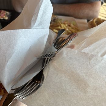 Stripers Waterside - Asked three times, finally begged for silverware and this is what we were handed. - Seafood Near Me - Norfolk, Virginia Stripers Waterside - Asked three times, finally begged for silverware and this is what we were handed. - Seafood Near Me - Norfolk, Virginia