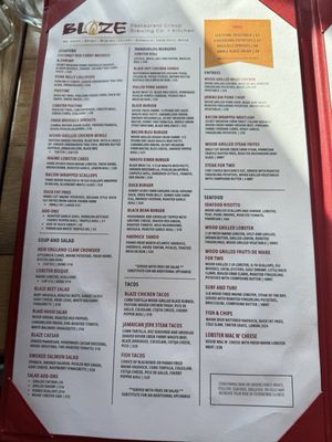 Menu photo 1 Blaze Bar Harbor, ME