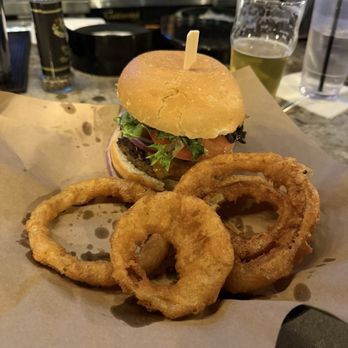 Stock & Barrel - 'Merican burger with no mayo. Fantastic. Onion rings have very unique texture. Not just great burger in Knoxville. Great burger anywhere. - Burgers Near Me - Knoxville, Tennessee