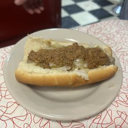 Texas Lunch - Burger dog (burger shaped like hot dog)