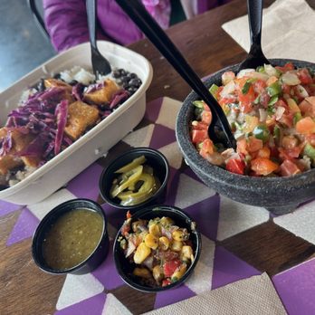 Condado Tacos - Assortment of vegetarian bowl and the tots. - Tacos Near Me - Charlotte, North Carolina Condado Tacos - Assortment of vegetarian bowl and the tots. - Tacos Near Me - Charlotte, North Carolina