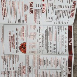 Chicago Pizzeria - Menu