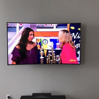 AllStar A/V Installations - Curve TV no wires showing - Home Theatre Installation Near Me