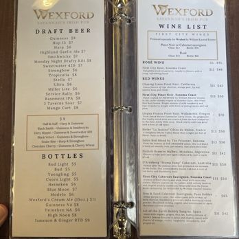 Wexford, Savannah's Irish Pub - Drink menu 5/25 - Irish Pub Near Me - Savannah, Georgia Wexford, Savannah's Irish Pub - Drink menu 5/25 - Irish Pub Near Me - Savannah, Georgia