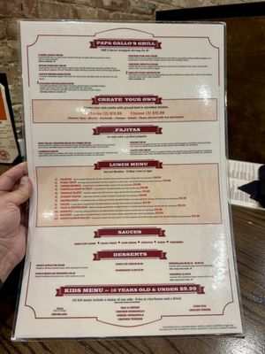 Menu photo 2 Papa Gallo's Mexican Grill Celina, TX