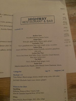 Menu photo 2 Highway Restaurant and Bar East Hampton, NY