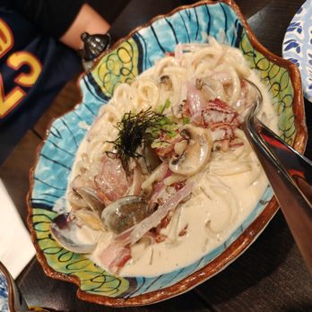 Ichika Izakaya - Creamy Udon - $26 the creamy mentaiko sauce was so addicting! Was close to ordering a bowl of rice to use up the sauce. - Sushi Bars Near Me - San Bruno , California