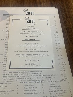 Menu photo 3 Zut On Fourth Berkeley, CA