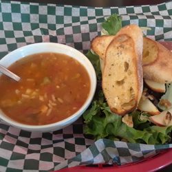 Wheatsheaf Cafe - The best gumbo soup I've had! With a side of toasty garlic baguette and a side salad. DER-LISH.