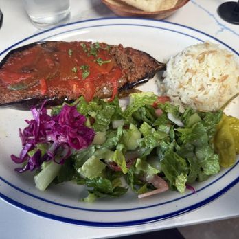 Mediterranean Kitchen - STUFFED EGGPLANT PLATE (Rice & Salad Only) - Mediterranean Near Me - Burlingame, California