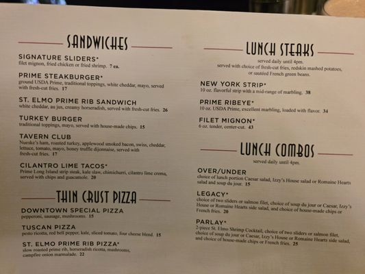 Menu photo 4 Harry & Izzy's Indianapolis, IN