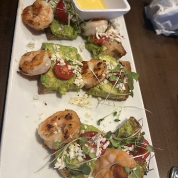 Stir - Avocado toast with shrimp - Cocktail Bars Near Me - Greenville, South Carolina