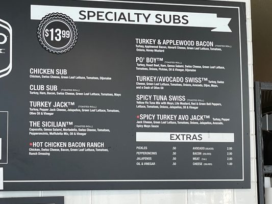 Menu photo 8 Grab & Go Subs San Diego, CA