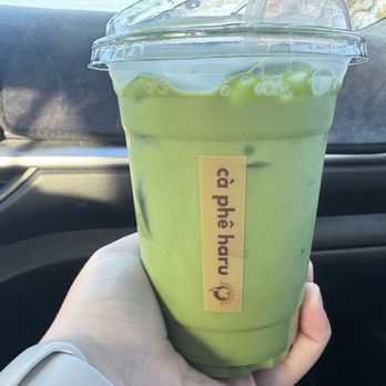 Ca Phe Haru - Matcha with whole milk - Coffee & Tea Near Me - Elk Grove, California Ca Phe Haru - Matcha with whole milk - Coffee & Tea Near Me - Elk Grove, California