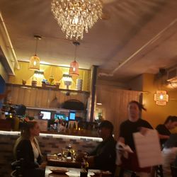 Bangkok Bento Thai kitchen & Sushi Bar - Pretty cozy interior with nice chandeliers