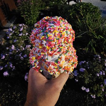 The Ice Cream Barn - Regular (2 Scoop Cone) Strawberry, Apple Crisp, Rainbow Sprinkles - Ice Cream & Frozen Yogurt Near Me - Swansea, Massachusetts The Ice Cream Barn - Regular (2 Scoop Cone) Strawberry, Apple Crisp, Rainbow Sprinkles - Ice Cream & Frozen Yogurt Near Me - Swansea, Massachusetts