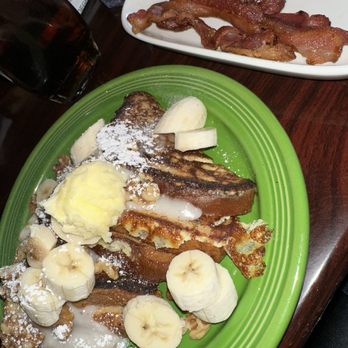 Blackbird Café - french toast with bananas and walnuts. with a side of bacon - Cafes Near Me - Long Beach, California Blackbird Café - french toast with bananas and walnuts. with a side of bacon - Cafes Near Me - Long Beach, California