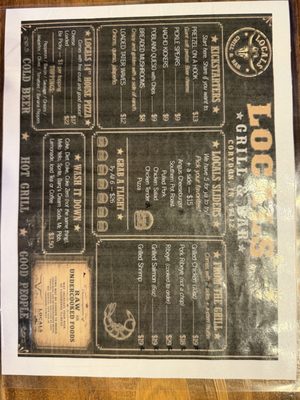 Menu photo 1 Locals Grill and Bar Corydon, IN
