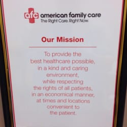 American Family Care Hunters Crossing - Mission statement