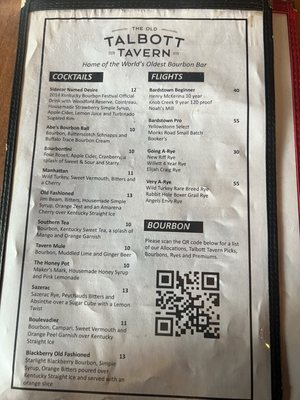 Menu photo 2 The Old Talbott Tavern Bardstown, KY