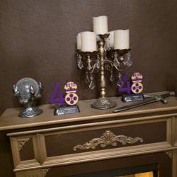 Fireplace in the waiting room