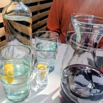 Dreamland Cafe - Garlic bread costs extra. A half litre of wine is very expensive but it was good. 7 patio tables. First come, first served. - Cafes Near Me - Ottawa, Ontario
