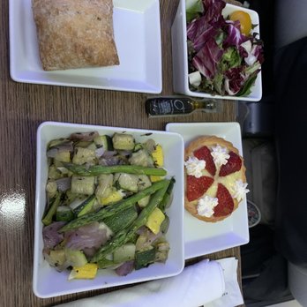 Alaska Airlines - August 3, 2021 dinner - ravioli with veggies, salad, roll & strawberry custard tart - Airlines Near Me - Anchorage, Arkansas Alaska Airlines - August 3, 2021 dinner - ravioli with veggies, salad, roll & strawberry custard tart - Airlines Near Me - Anchorage, Arkansas