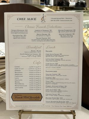 Menu photo 4 Chez Alice Cafe & Bakery Princeton, NJ