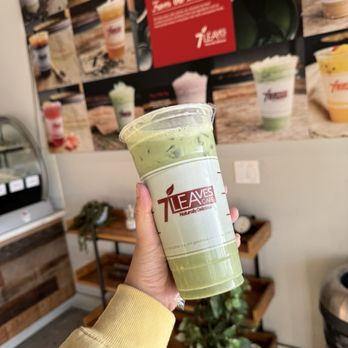 7 Leaves Cafe - Japanese Matcha Soy Tea (Upsize) - Bubble Tea Near Me - San Jose, California