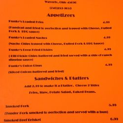 Punky's Smokehouse - Menu
